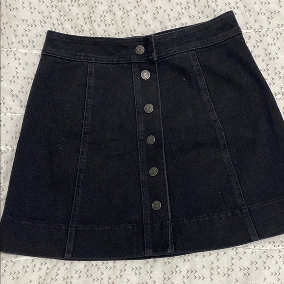 Madewell Dark Denim Button-Front Mini Skirt - Picture 1 of 8